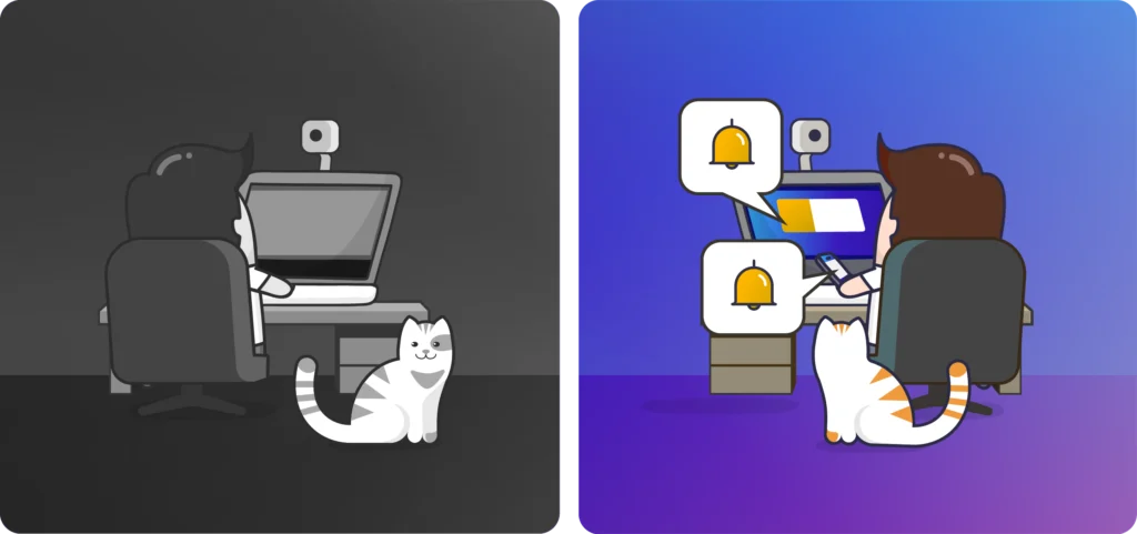 13% mist updates bij thuiswerken - before&after