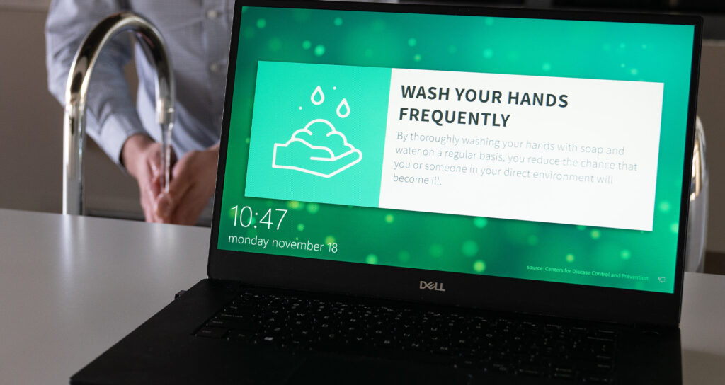 Corporate lock screen healthy habits wash your hands