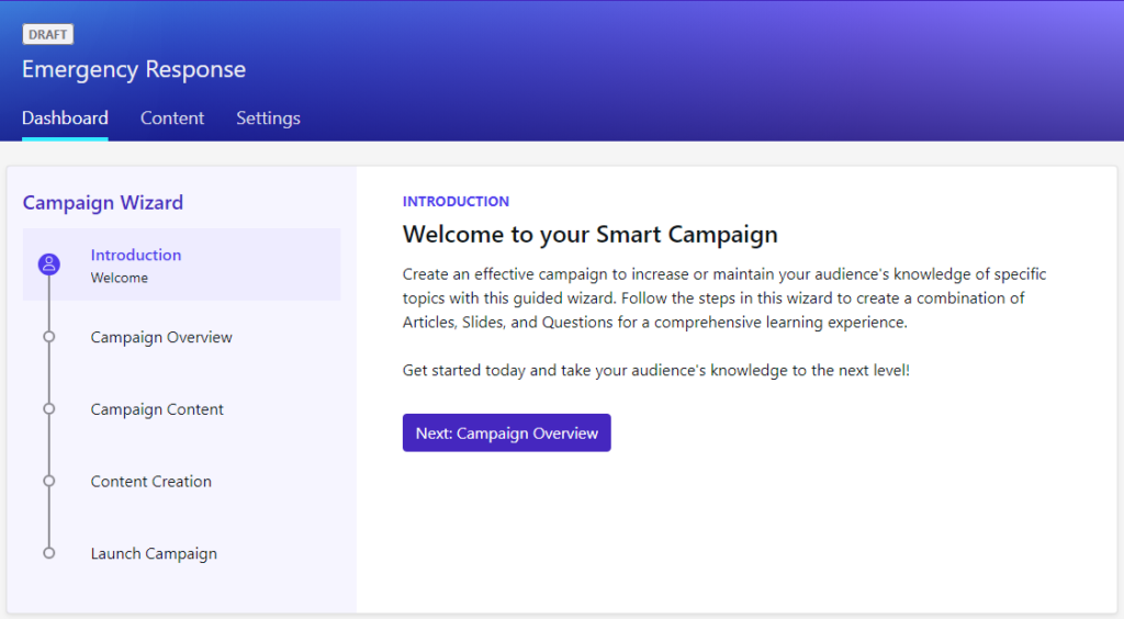 Smart campaign Wizard