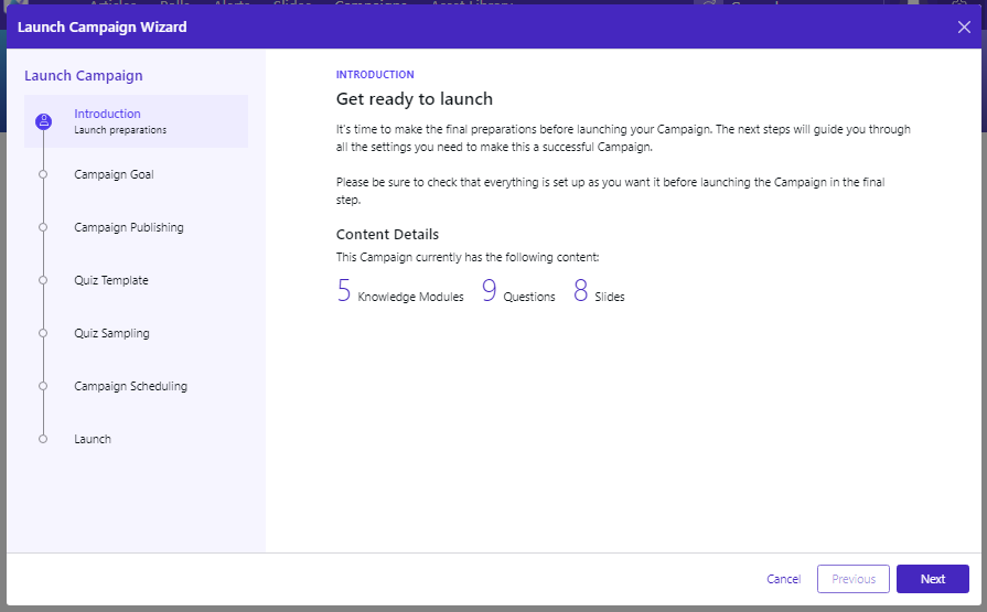 Launch Campaign Wizard - Introduction