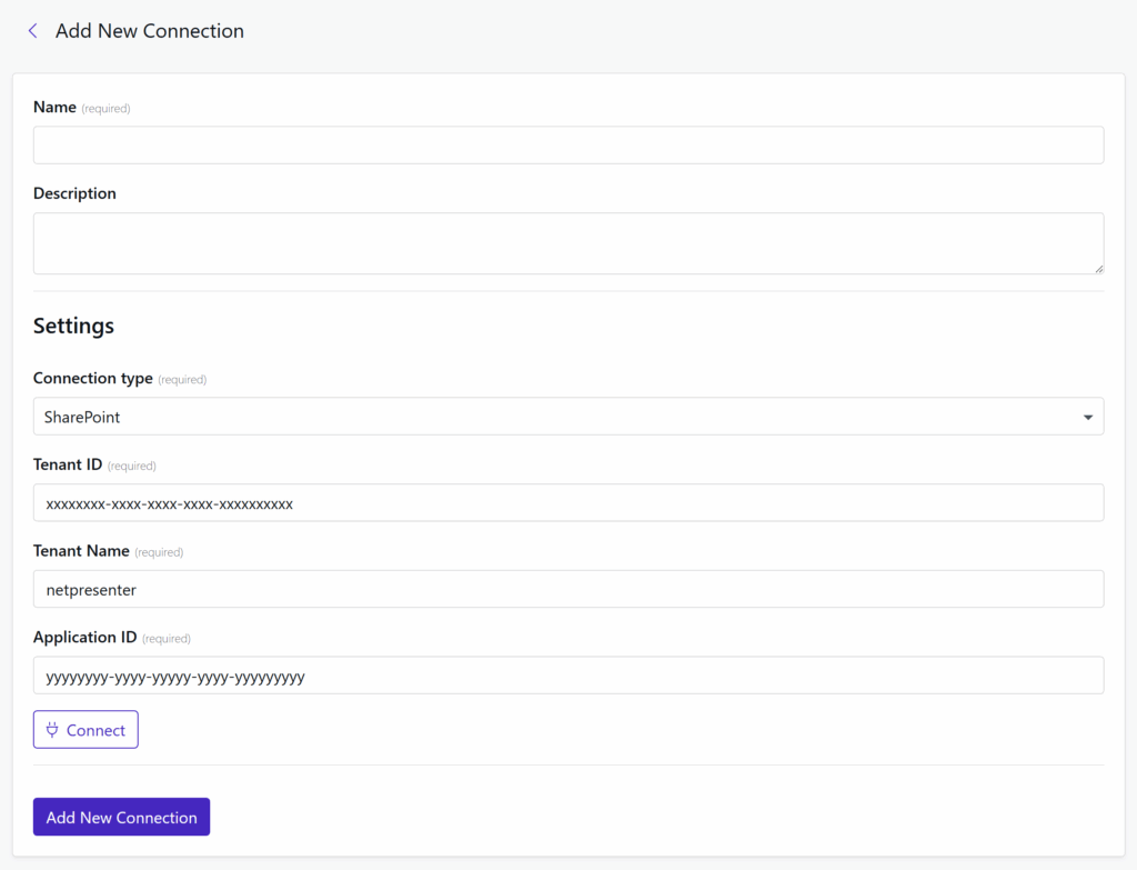 new connection