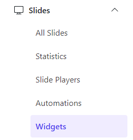slides menu widget item