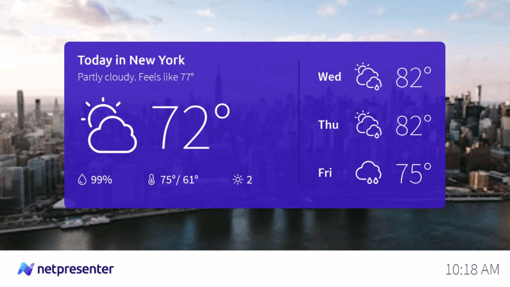 Weather template Netpresenter