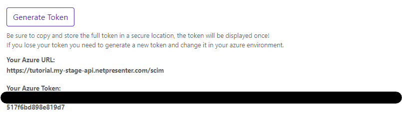 generated token