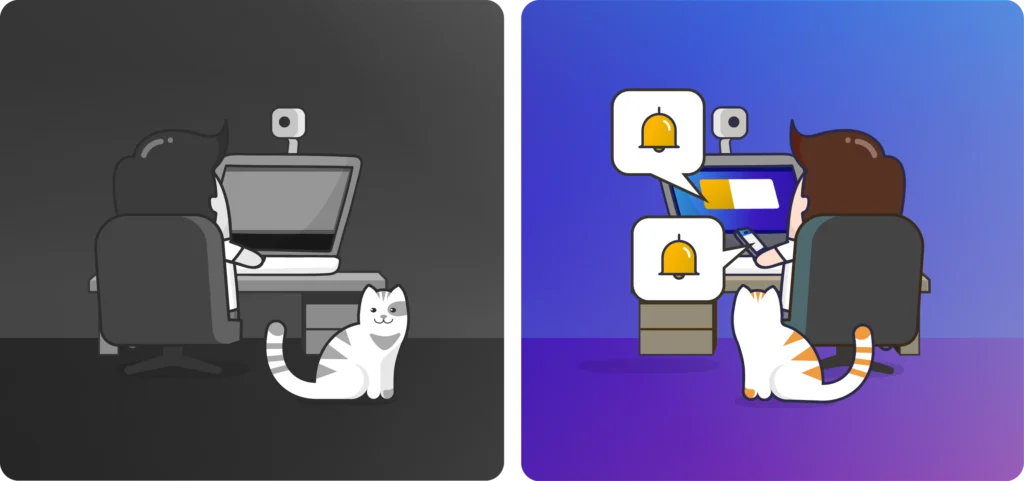 13% miss updates when working from home - before&after