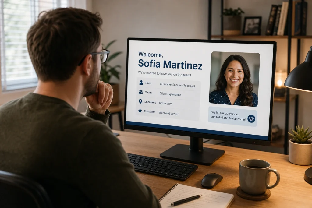 Corporate Screensaver Ideas - New hire