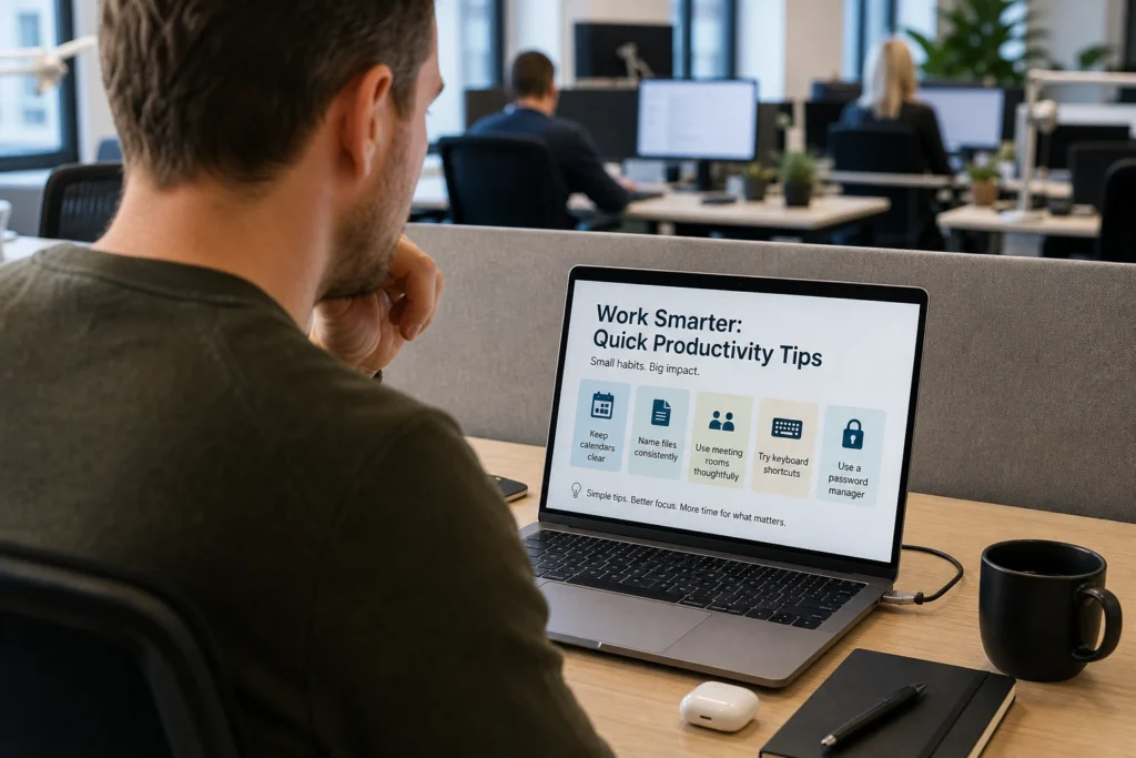 Corporate Screensaver ideas - Productivity Tips